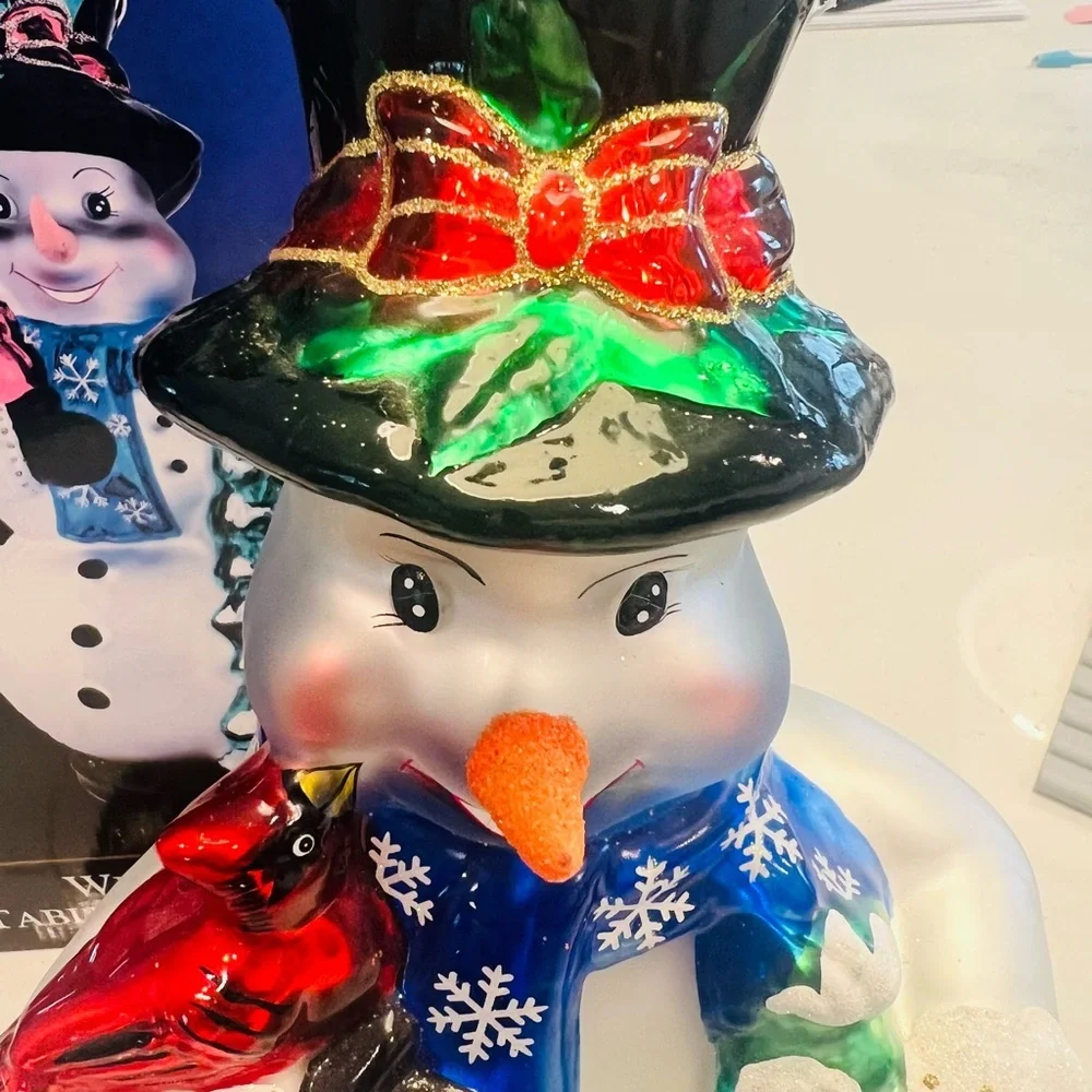 Christopher Radko Snowman Tabletop Sculpture with Box Retired